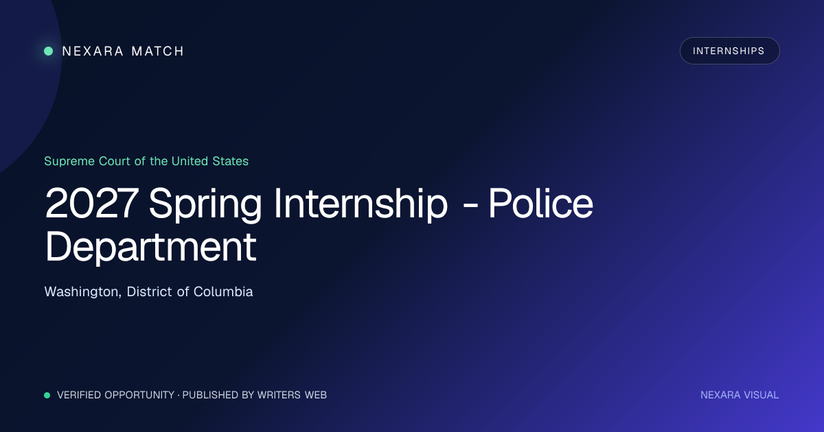 2027 Spring Internship - Police Department NEXARA Match opportunity visual