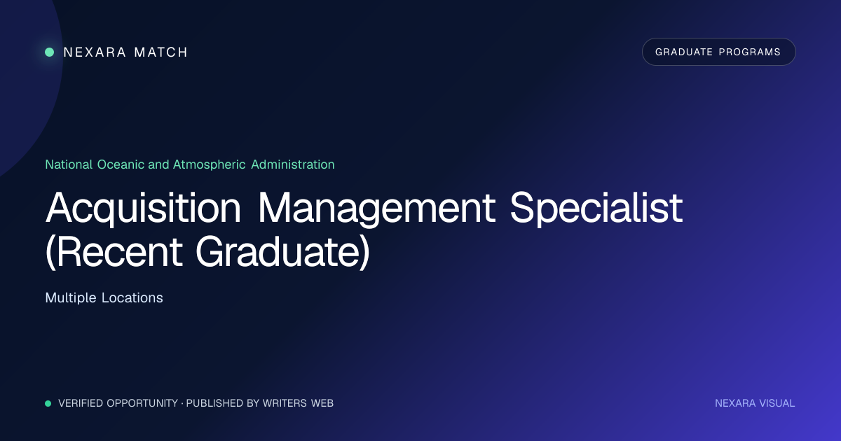 Acquisition Management Specialist (Recent Graduate) NEXARA Match opportunity visual