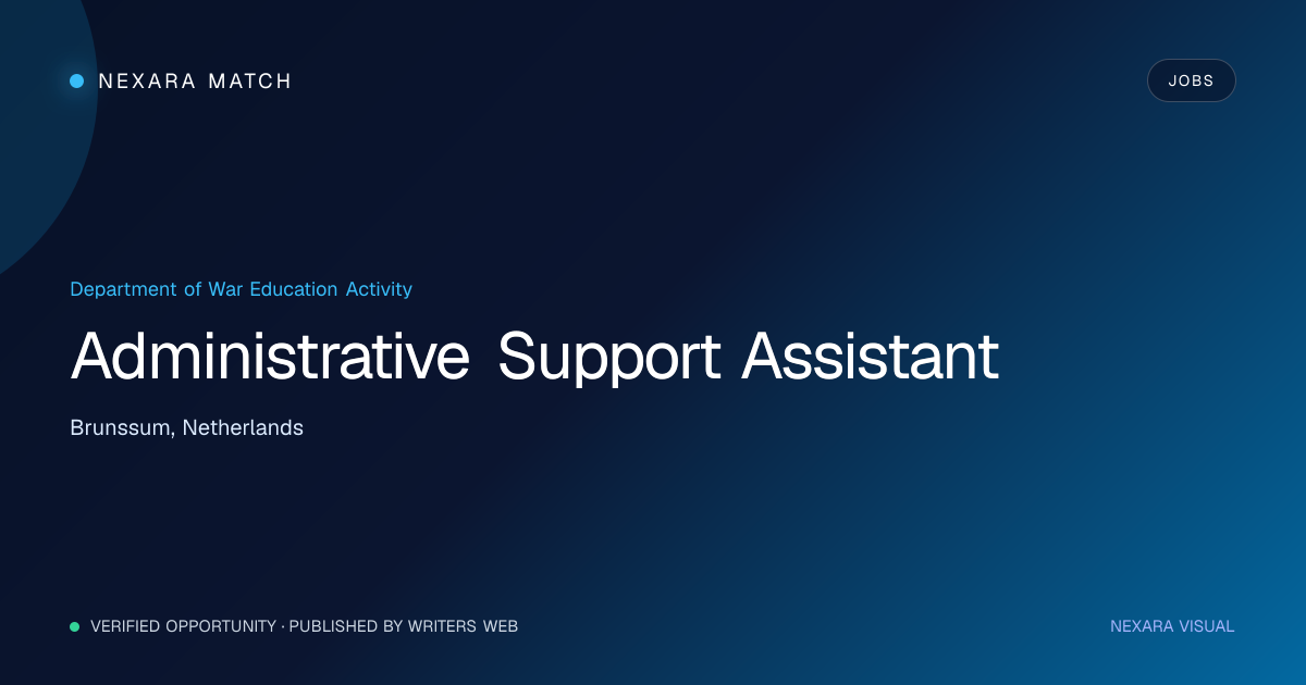 Administrative Support Assistant NEXARA Match opportunity visual