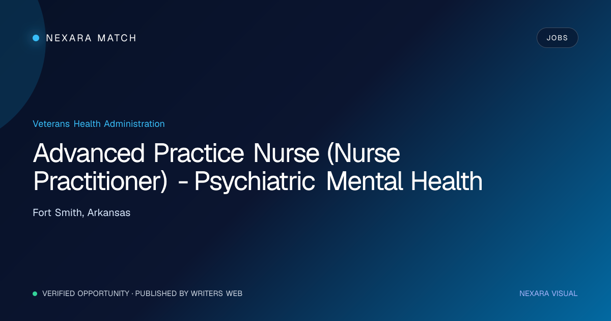 Advanced Practice Nurse (Nurse Practitioner) - Psychiatric Mental Health NEXARA Match opportunity visual