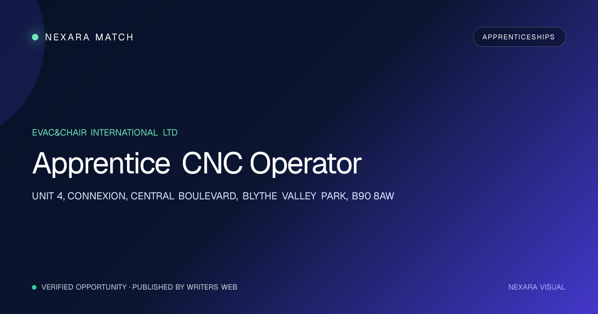 Apprentice CNC Operator NEXARA Match opportunity visual