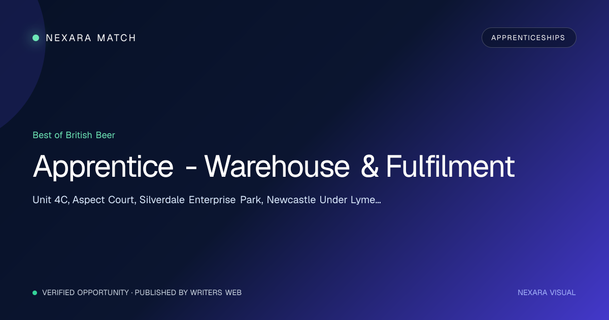 Apprentice - Warehouse & Fulfilment NEXARA Match opportunity visual