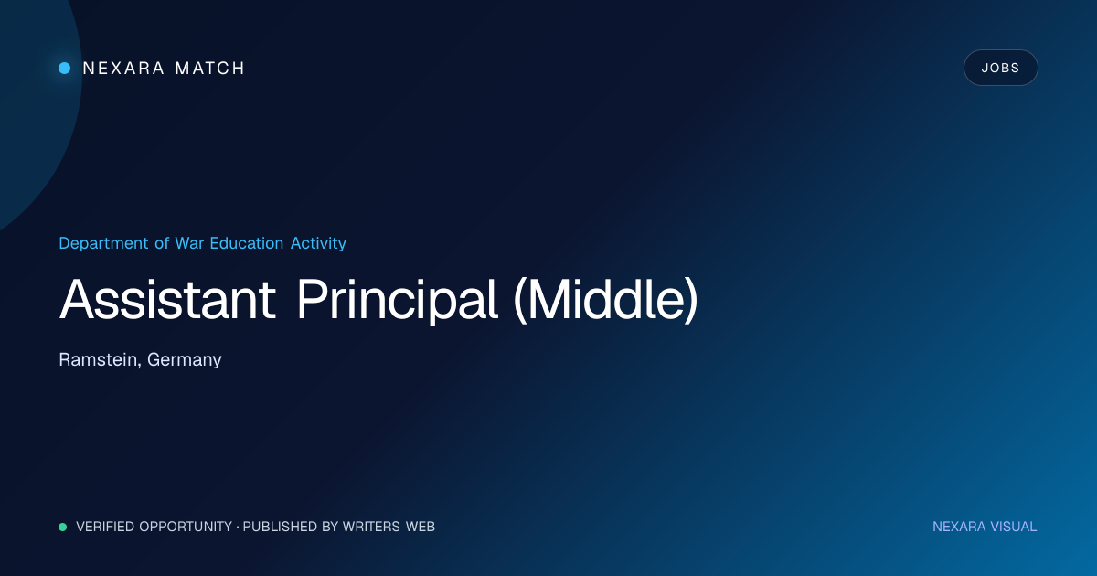 Assistant Principal (Middle) NEXARA Match opportunity visual