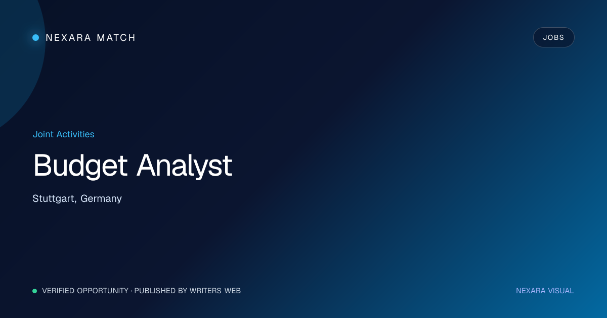 Budget Analyst NEXARA Match opportunity visual