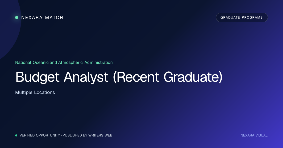 Budget Analyst (Recent Graduate) NEXARA Match opportunity visual