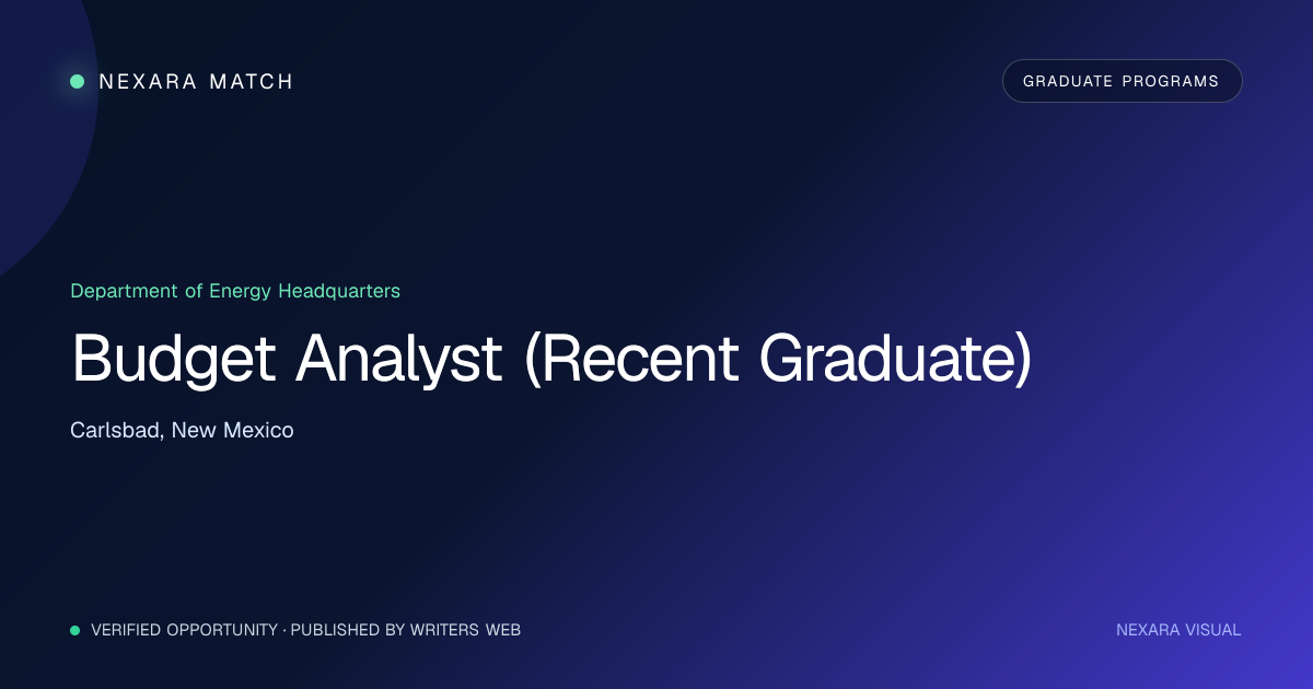 Budget Analyst (Recent Graduate) NEXARA Match opportunity visual