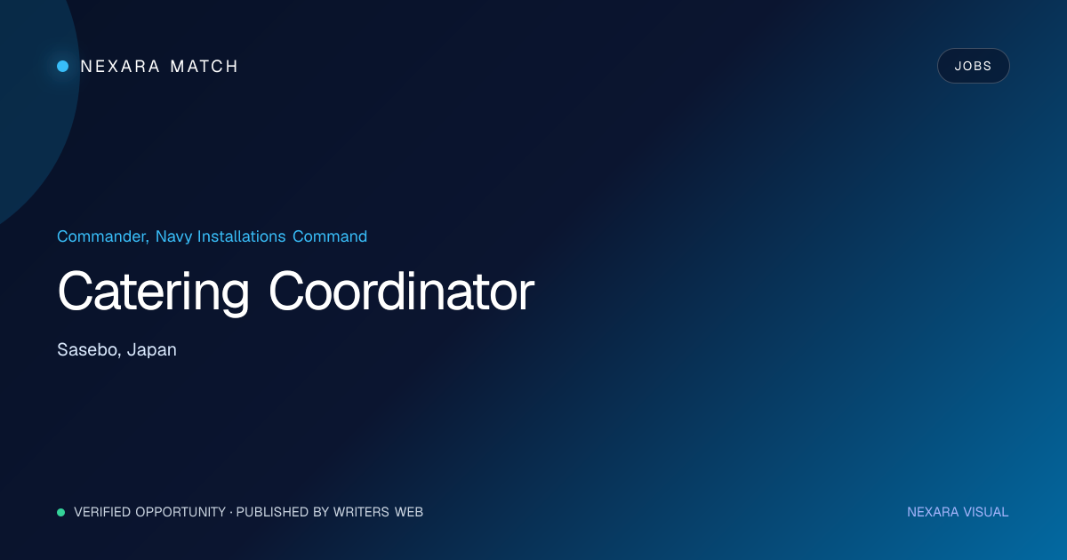 Catering Coordinator NEXARA Match opportunity visual