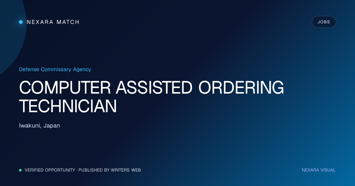 COMPUTER ASSISTED ORDERING TECHNICIAN NEXARA Match opportunity visual