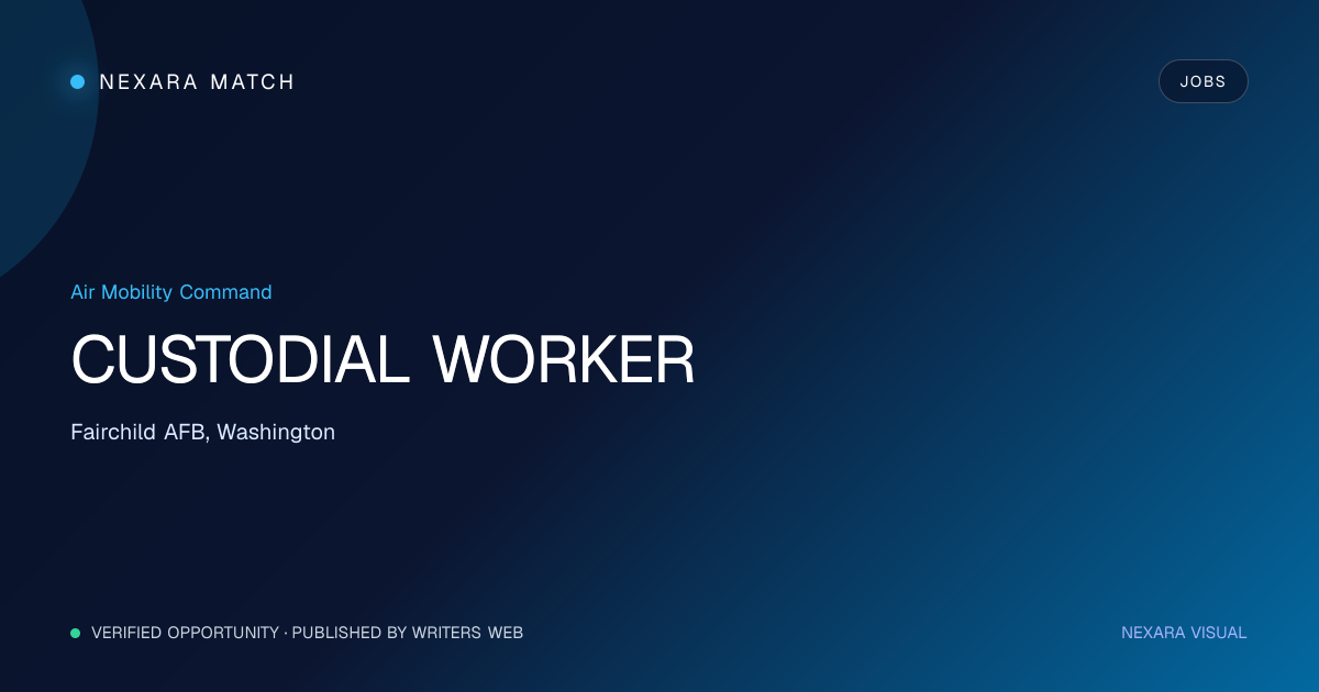 CUSTODIAL WORKER NEXARA Match opportunity visual