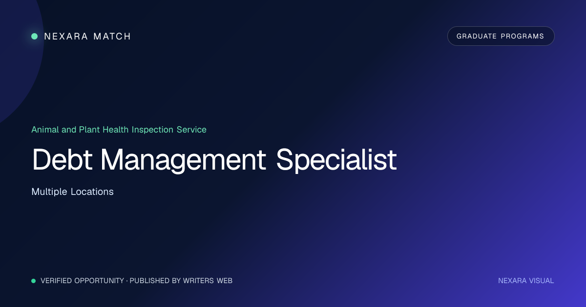 Debt Management Specialist NEXARA Match opportunity visual