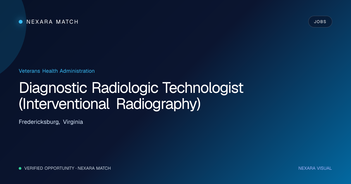 Diagnostic Radiologic Technologist (Interventional Radiography) NEXARA Match opportunity visual