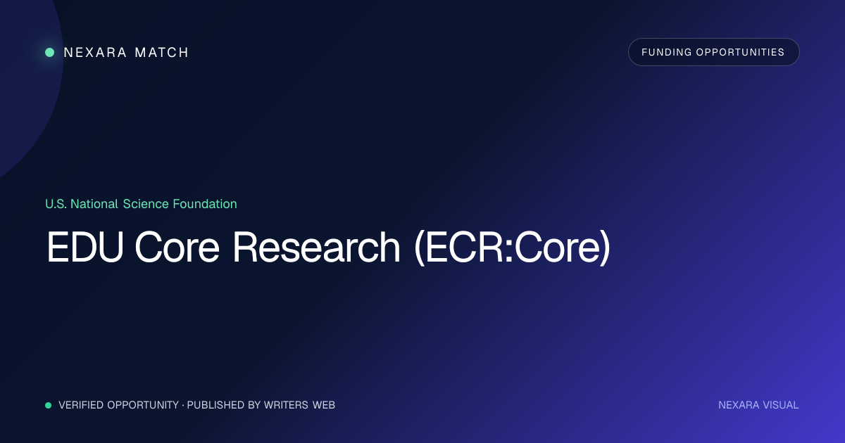 EDU Core Research (ECR:Core) NEXARA Match opportunity visual
