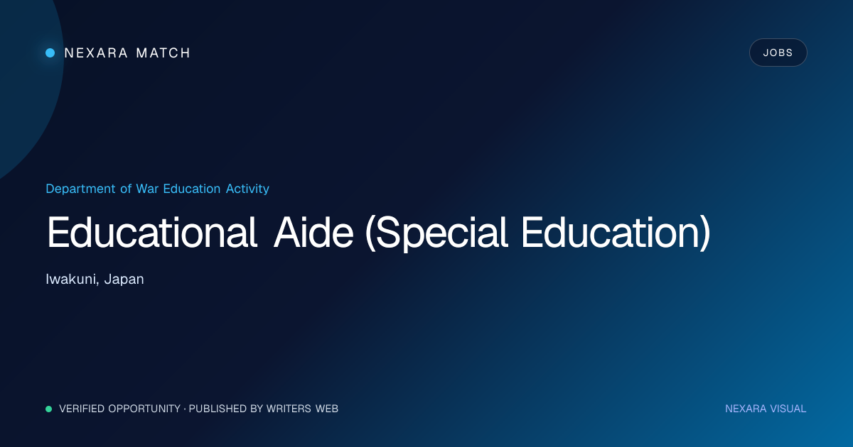 Educational Aide (Special Education) NEXARA Match opportunity visual