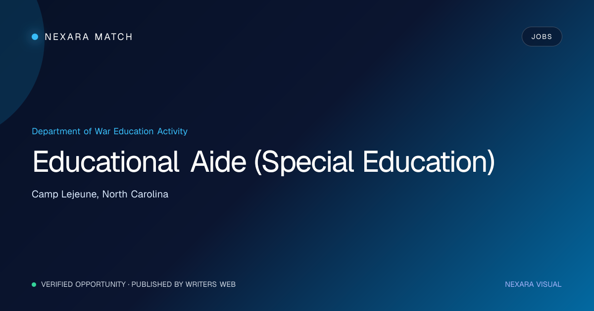 Educational Aide (Special Education) NEXARA Match opportunity visual