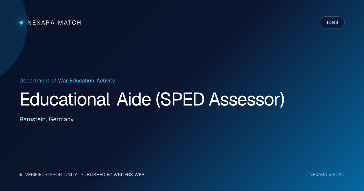 Educational Aide (SPED Assessor) NEXARA Match opportunity visual