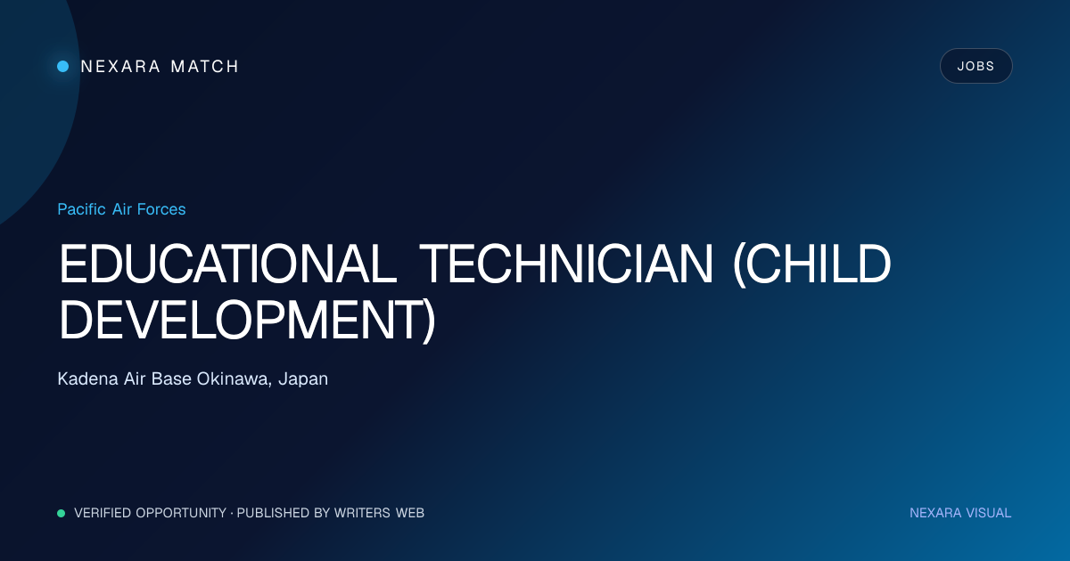 EDUCATIONAL TECHNICIAN (CHILD DEVELOPMENT) NEXARA Match opportunity visual