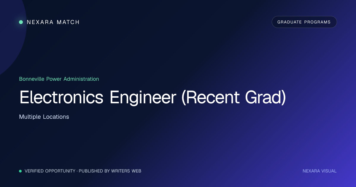 Electronics Engineer (Recent Grad) NEXARA Match opportunity visual