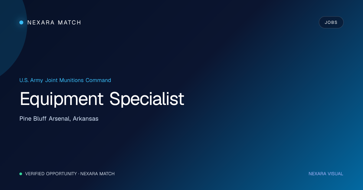 Equipment Specialist NEXARA Match opportunity visual