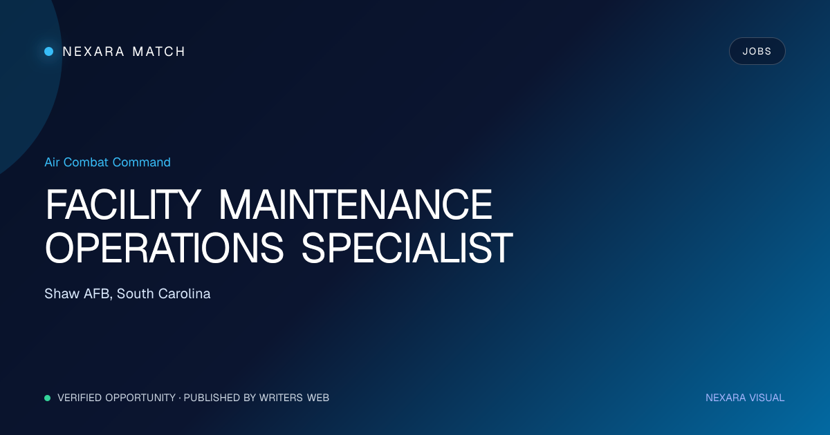 FACILITY MAINTENANCE OPERATIONS SPECIALIST NEXARA Match opportunity visual