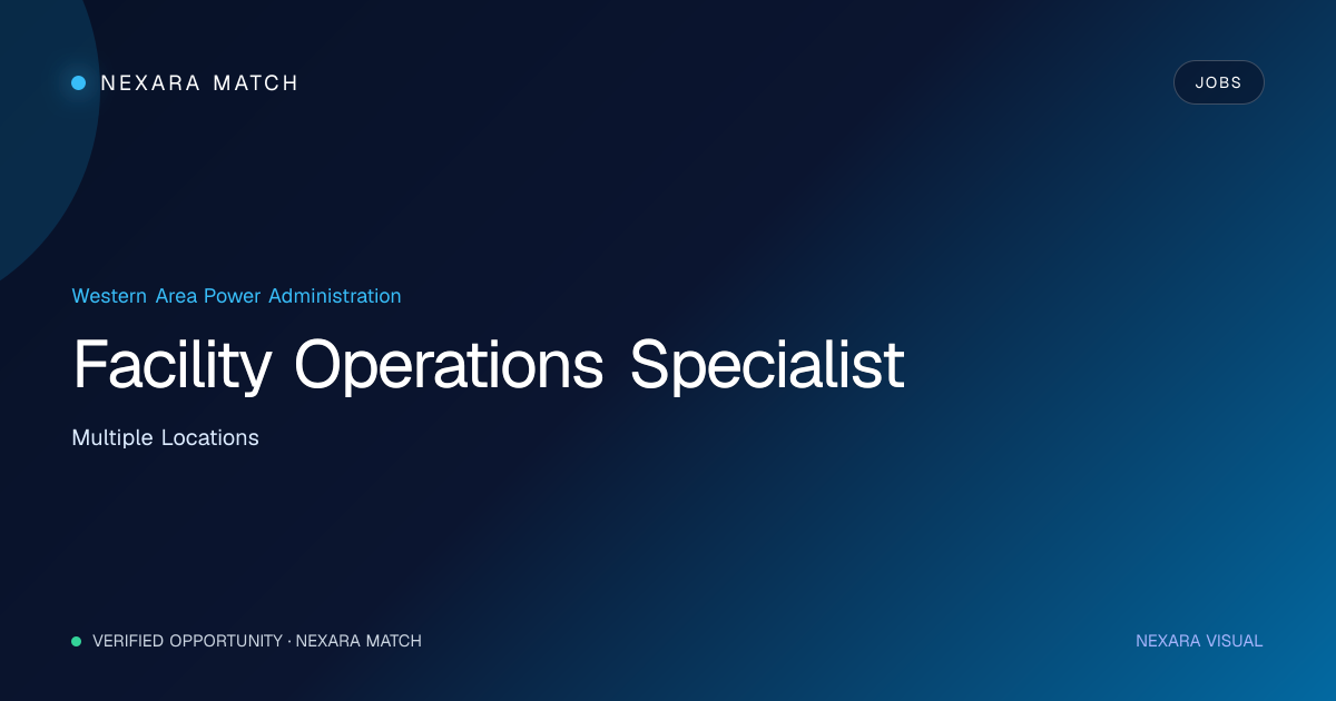 Facility Operations Specialist NEXARA Match opportunity visual