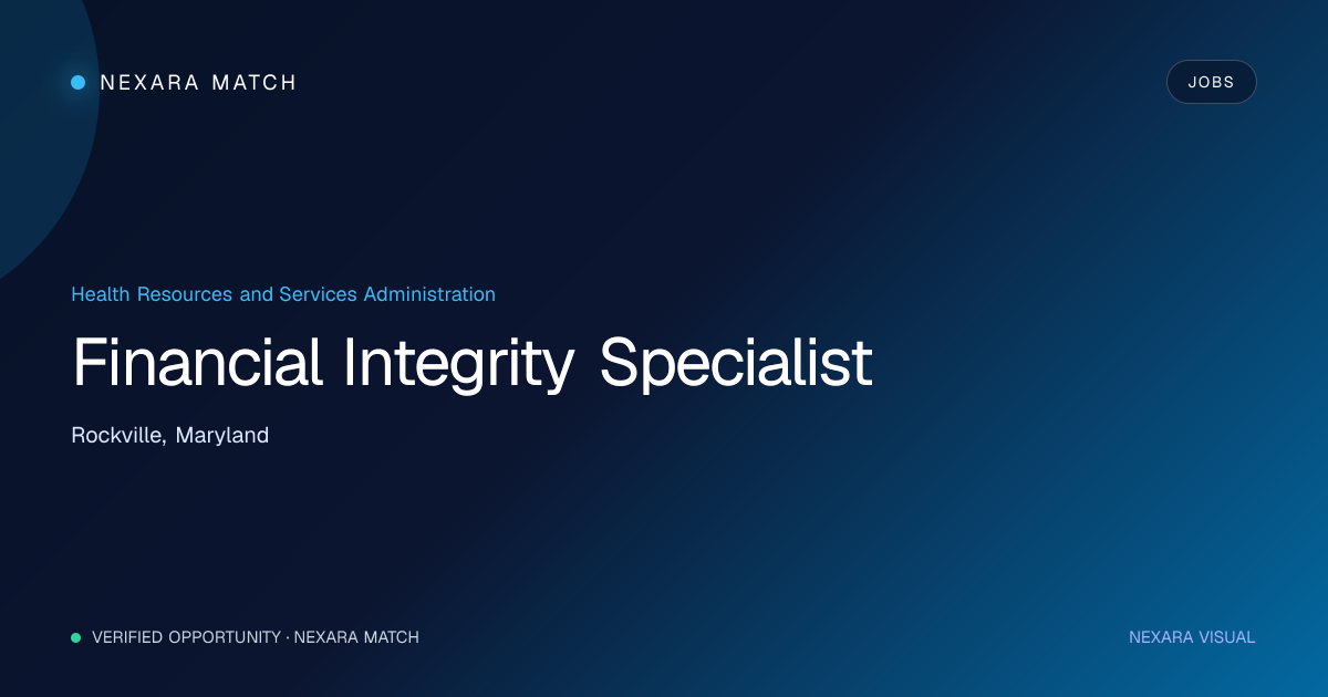 Financial Integrity Specialist NEXARA Match opportunity visual