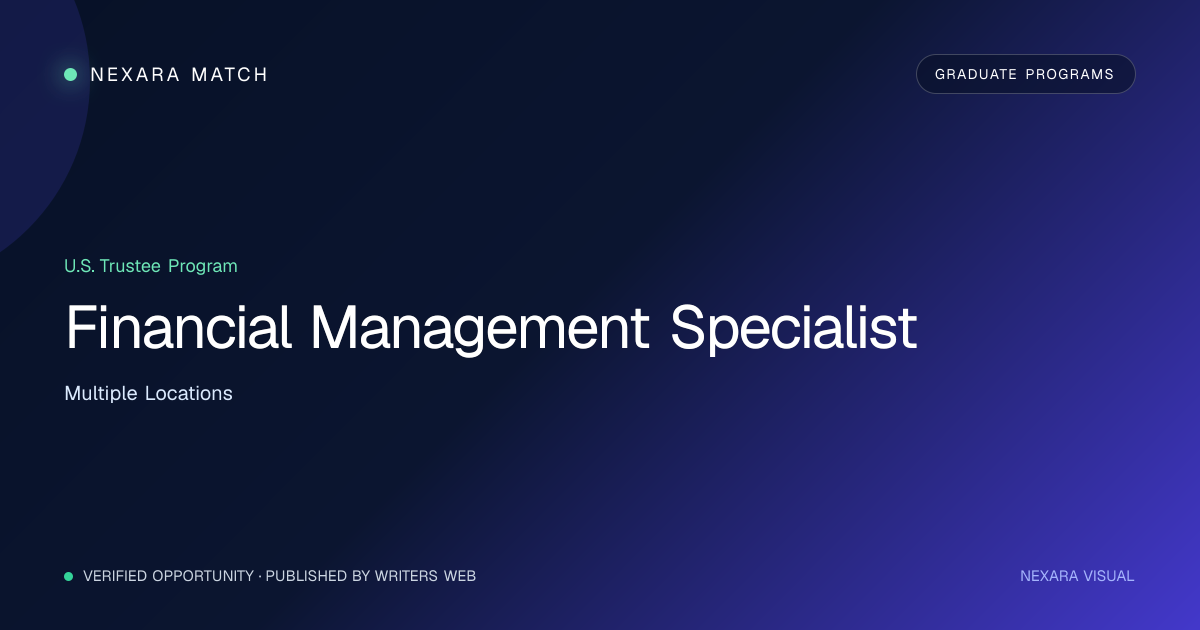 Financial Management Specialist NEXARA Match opportunity visual