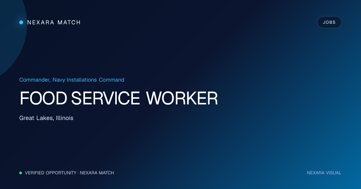 FOOD SERVICE WORKER NEXARA Match opportunity visual