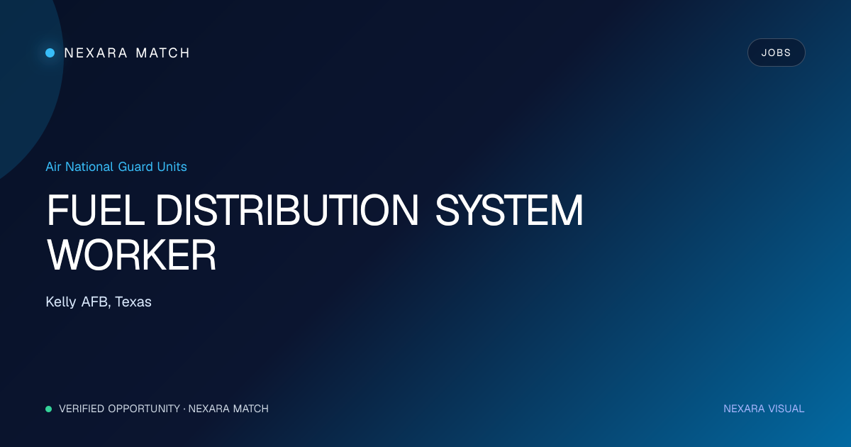 FUEL DISTRIBUTION SYSTEM WORKER NEXARA Match opportunity visual