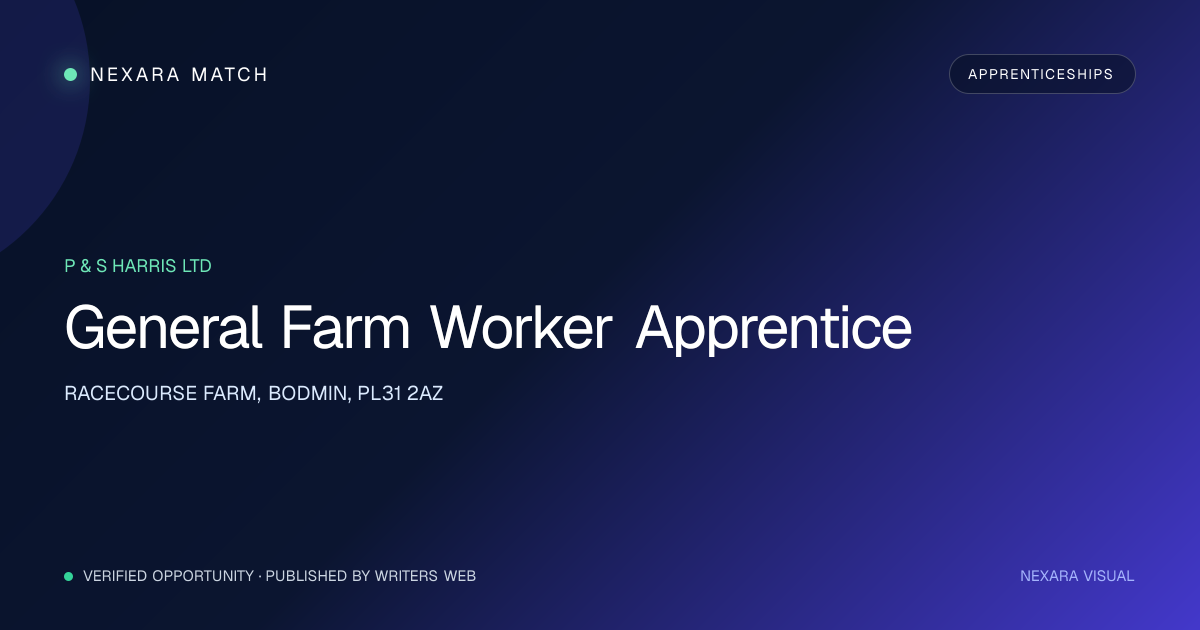 General Farm Worker Apprentice NEXARA Match opportunity visual