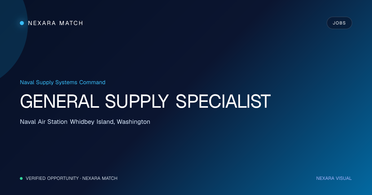 GENERAL SUPPLY SPECIALIST NEXARA Match opportunity visual