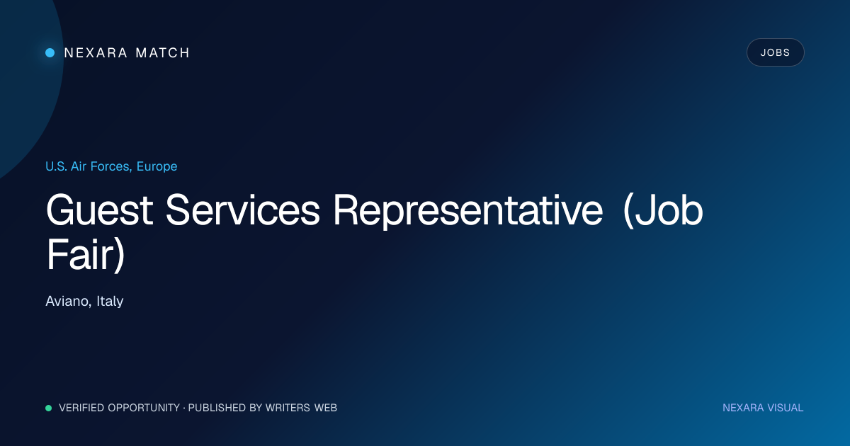 Guest Services Representative (Job Fair) NEXARA Match opportunity visual