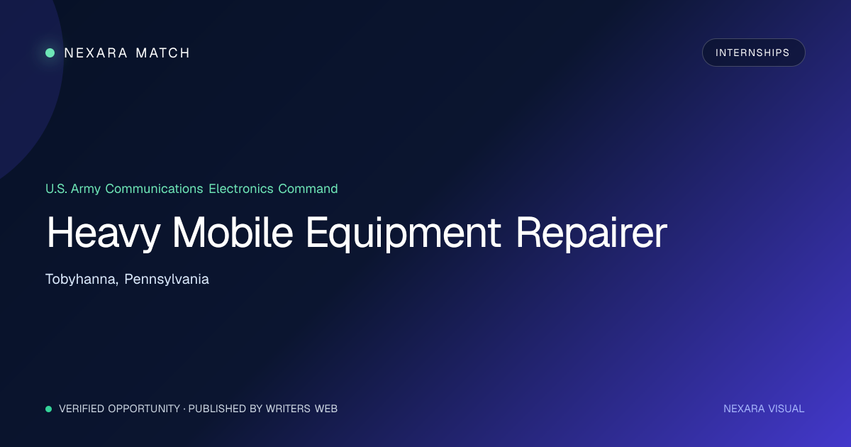 Heavy Mobile Equipment Repairer NEXARA Match opportunity visual