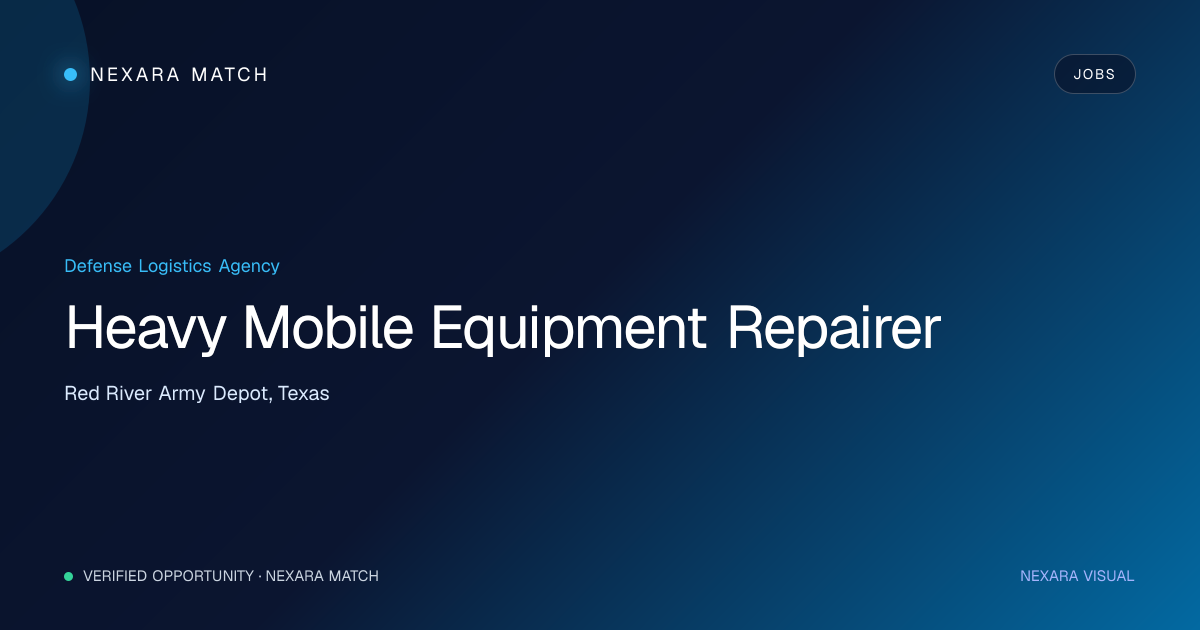 Heavy Mobile Equipment Repairer NEXARA Match opportunity visual