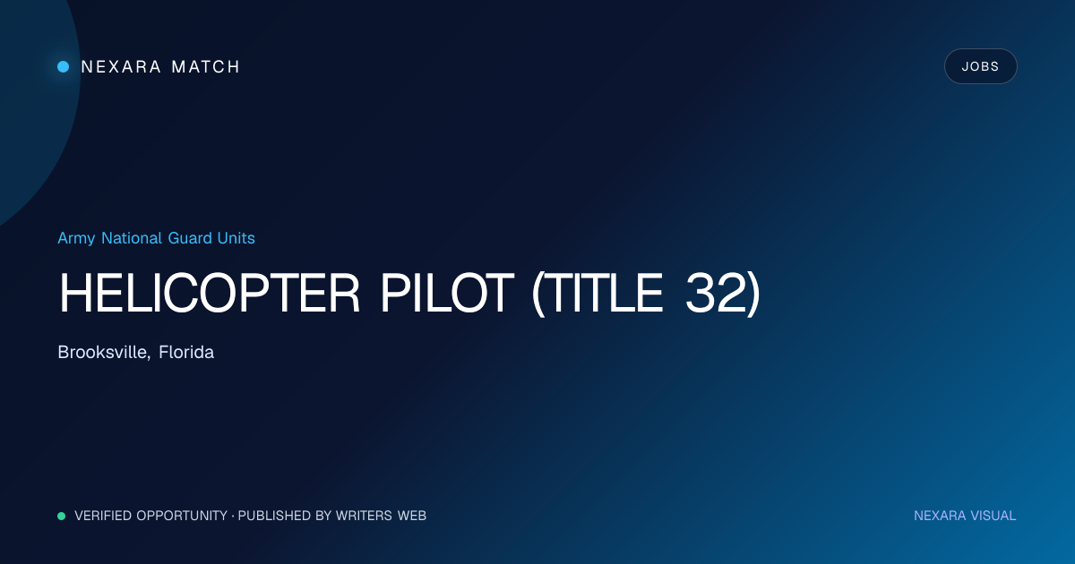 HELICOPTER PILOT (TITLE 32) NEXARA Match opportunity visual