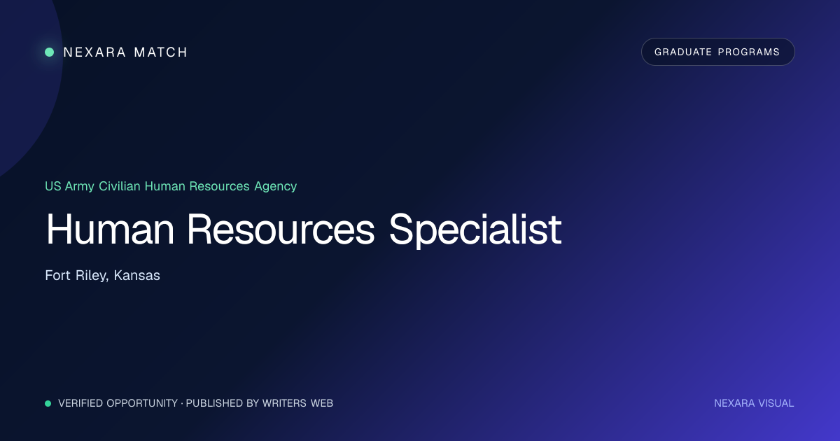 Human Resources Specialist NEXARA Match opportunity visual