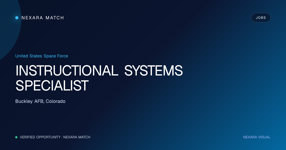 INSTRUCTIONAL SYSTEMS SPECIALIST NEXARA Match opportunity visual