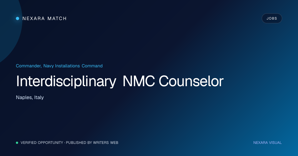 Interdisciplinary NMC Counselor NEXARA Match opportunity visual