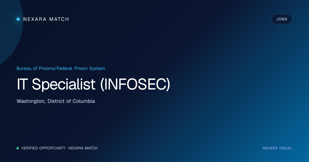 IT Specialist (INFOSEC) NEXARA Match opportunity visual