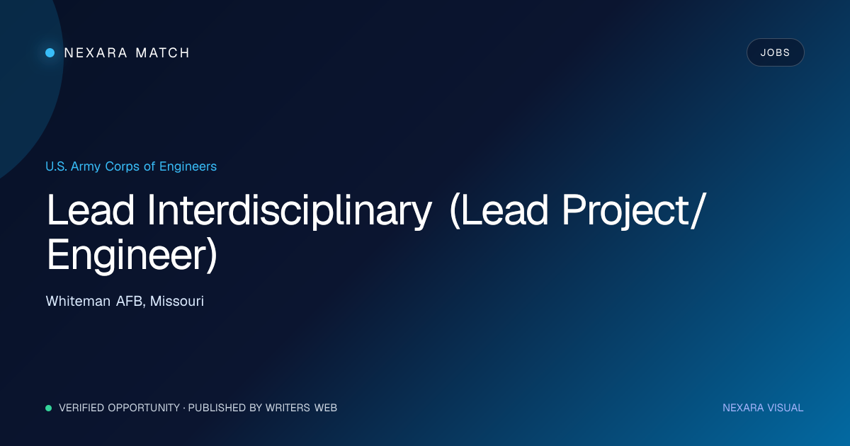 Lead Interdisciplinary (Lead Project/Engineer) NEXARA Match opportunity visual