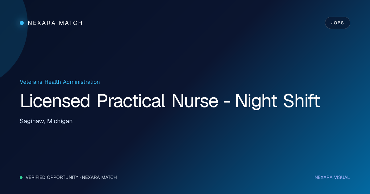 Licensed Practical Nurse - Night Shift NEXARA Match opportunity visual