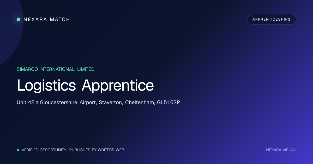 Logistics Apprentice NEXARA Match opportunity visual