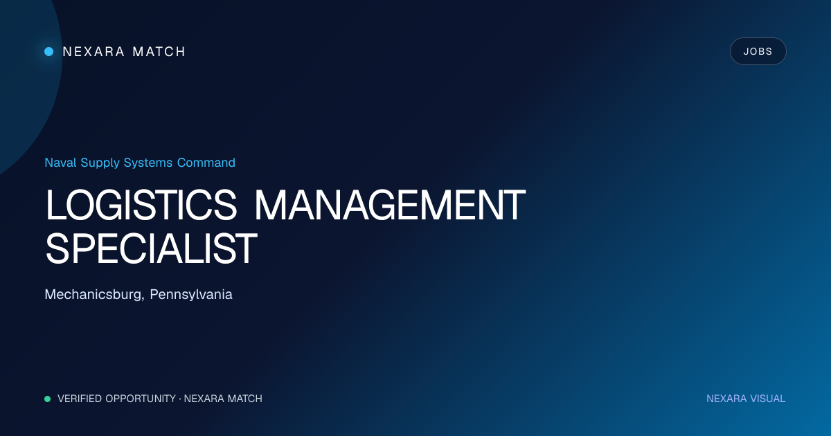 LOGISTICS MANAGEMENT SPECIALIST NEXARA Match opportunity visual