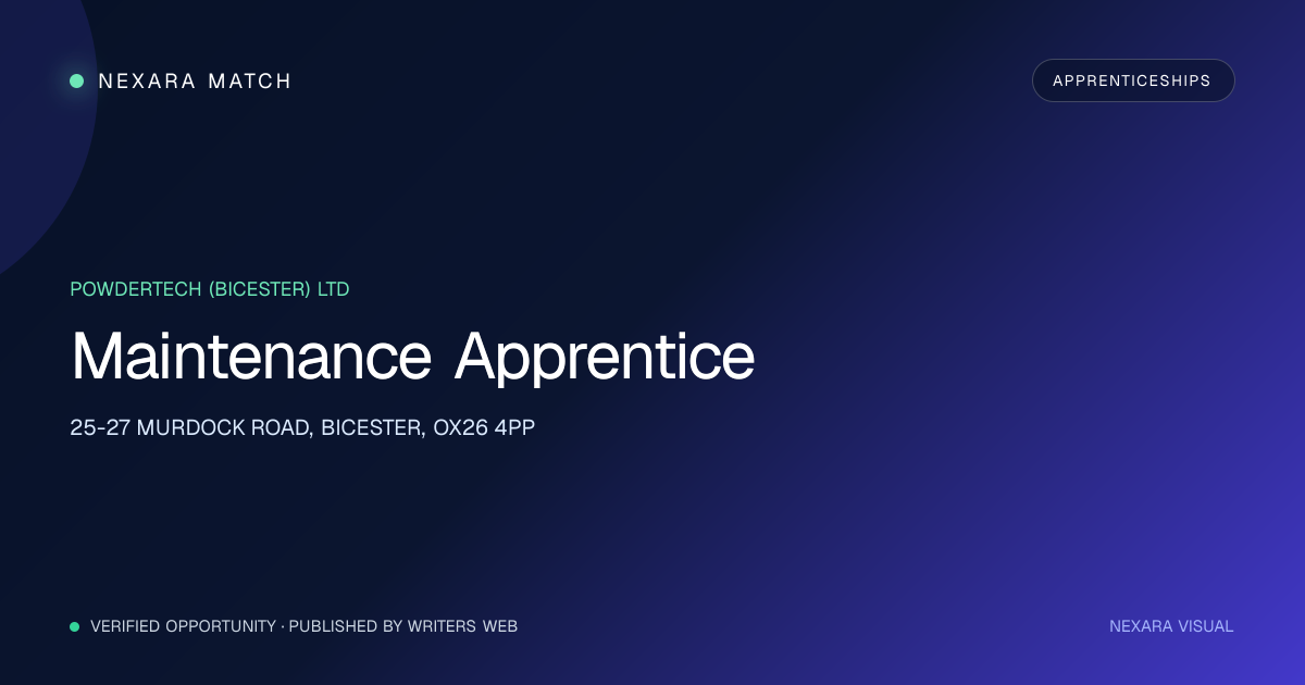 Maintenance Apprentice NEXARA Match opportunity visual