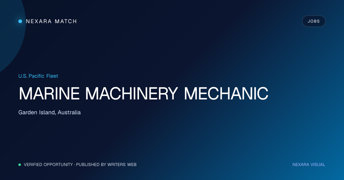 MARINE MACHINERY MECHANIC NEXARA Match opportunity visual