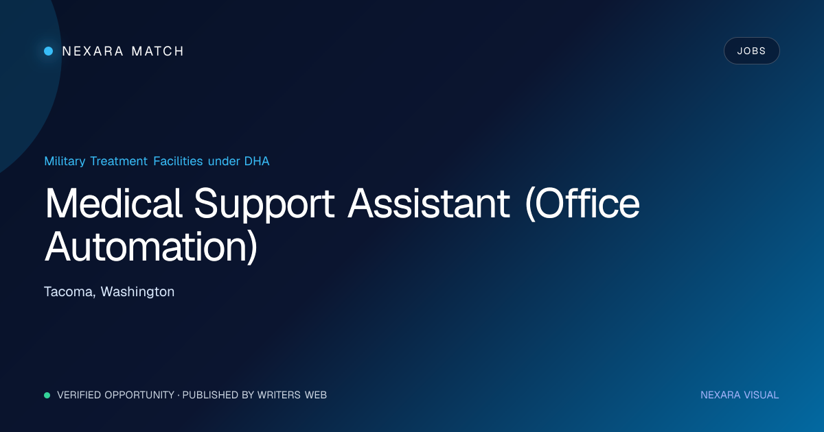 Medical Support Assistant (Office Automation) NEXARA Match opportunity visual