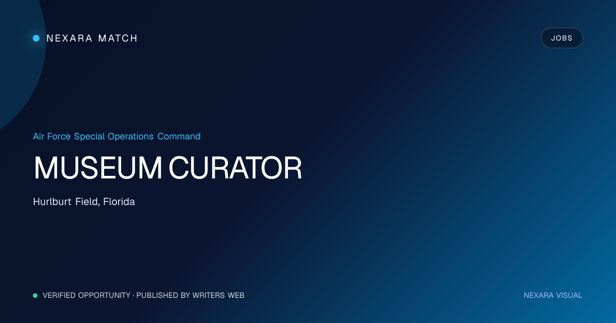 MUSEUM CURATOR NEXARA Match opportunity visual