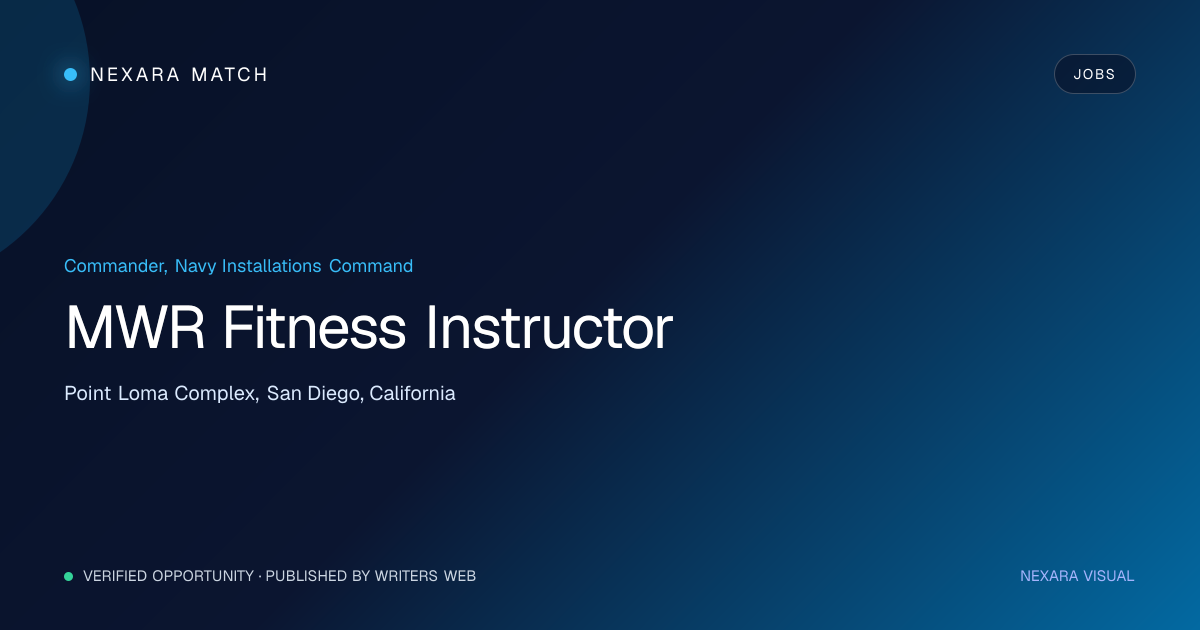 MWR Fitness Instructor NEXARA Match opportunity visual