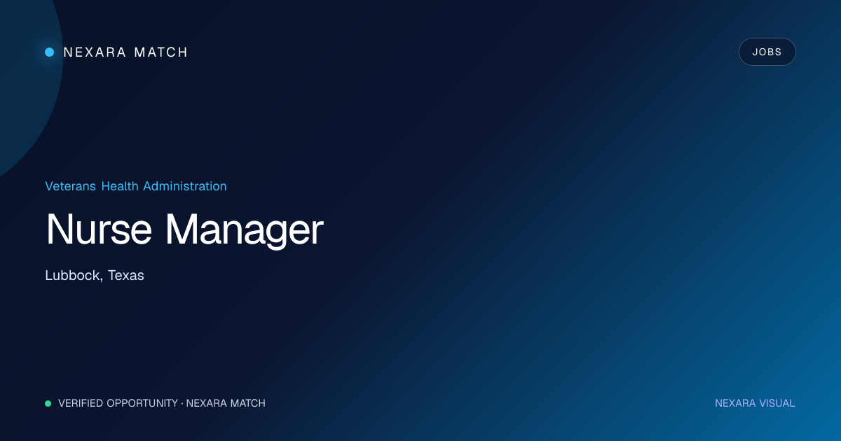 Nurse Manager NEXARA Match opportunity visual