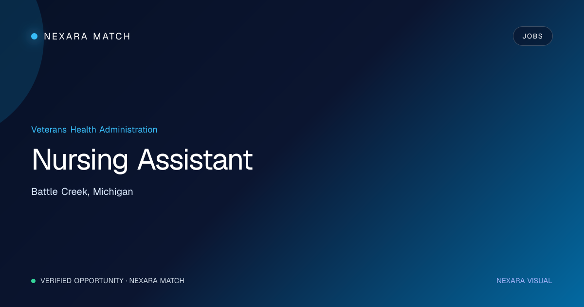 Nursing Assistant NEXARA Match opportunity visual