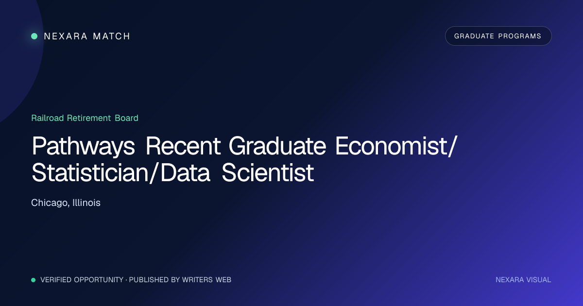 Pathways Recent Graduate Economist/Statistician/Data Scientist NEXARA Match opportunity visual